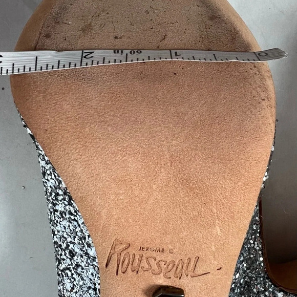 Jerome Rousseau Glittery Silver Evening Stiletto pumps EU 37 US 6.5 - Picture 9 of 9